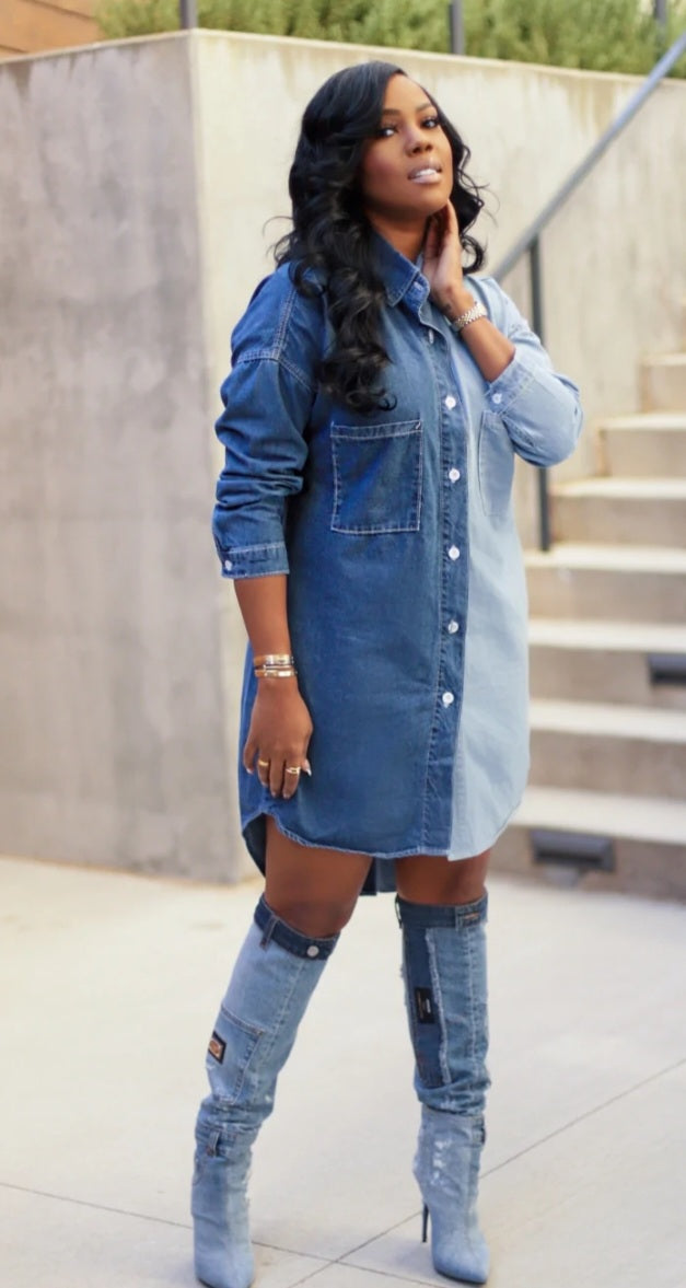 2 Way Denim Shirt Dress