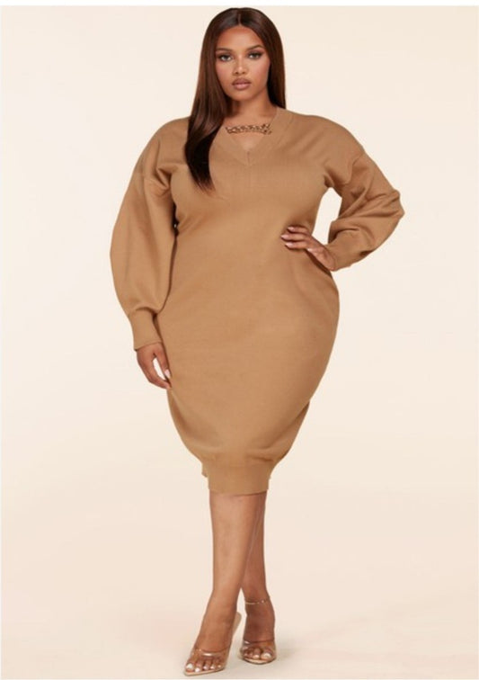 Gold Link Sweater Dress