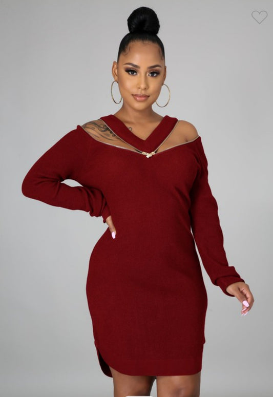 "UnZip Me" Sweater Dress