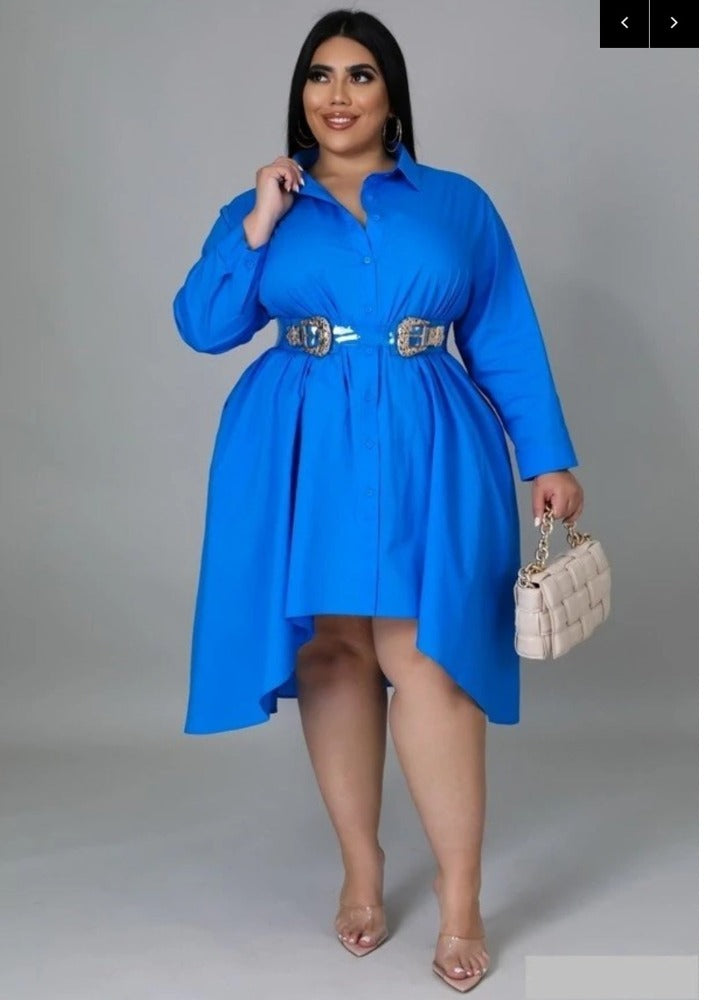 "Lady" High/Lo Button Down Dress