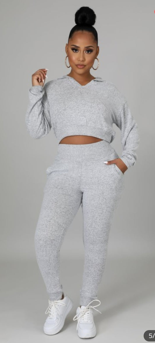 Cropped Top Jogger Set